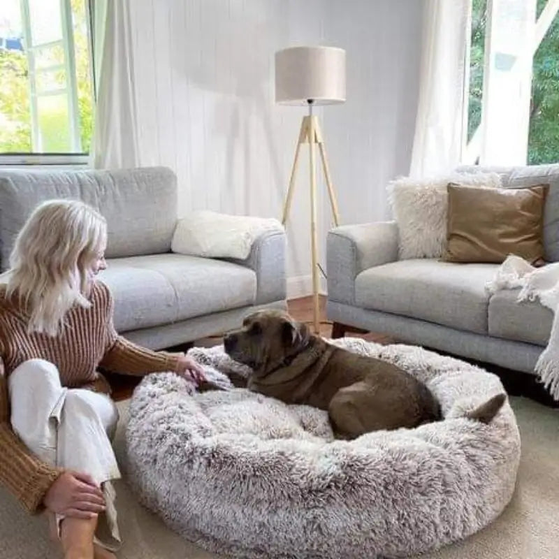 MrFluffyFriend™ – Verdens #1 Beroligende Donut Hundeseng