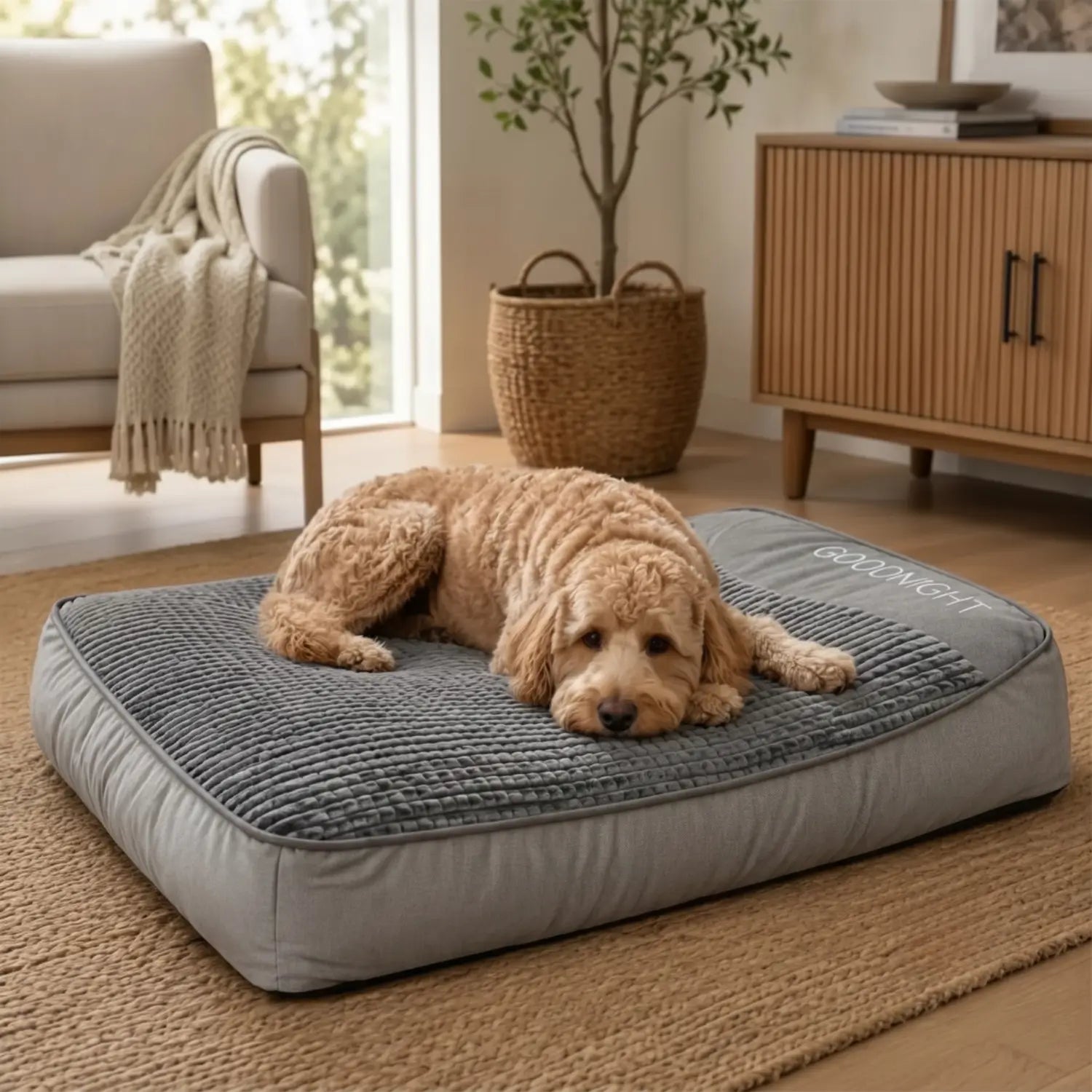 MrFluffyFriend® hundeseng - ekstra tyk, vaskbar hundepude