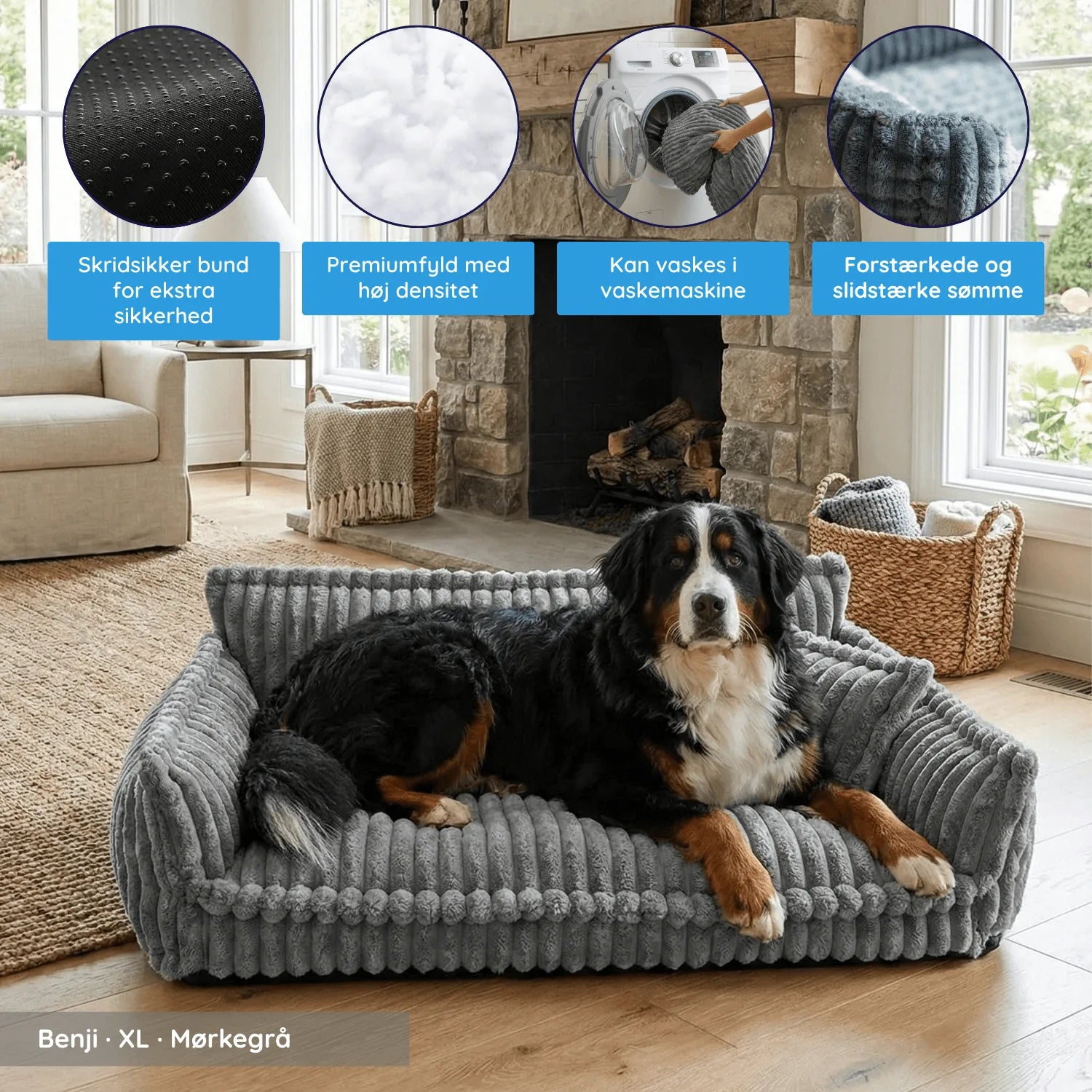 MrFluffyFriend® hundesofa - ortopædisk og vaskbar